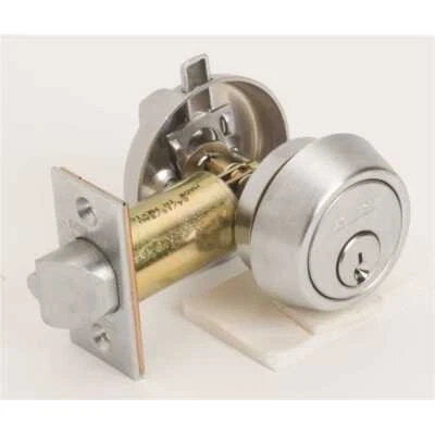Schlage Commercial B250PD 626 Single Cylinder Springlatch Deadbolt cromo satinado Foto 1 de 3