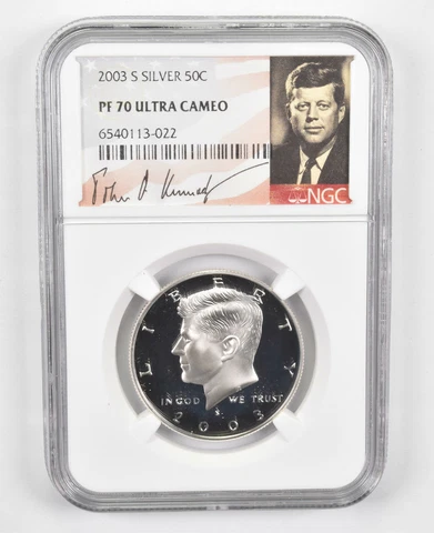 2003-S SILVER Kennedy Half Dollar PF70 UCam - NGC Special Label Cover