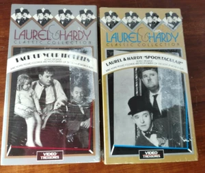 Laurel and Hardy Spooktacular (VHS, 1991) SEALED VHS TAPE and Pack Your Troubles - Picture 1 of 4
