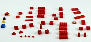 Lego Replacement Full Red Brick Set Plus Full Man MiniFig Parts 2010 Creationary - Picture 1 of 9