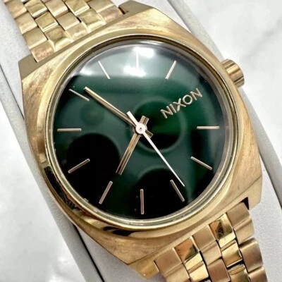 Nixon Medium Time Teller Rose Gold Tone Women’s Watch Green Dial, New Battery - Image 1 of 4