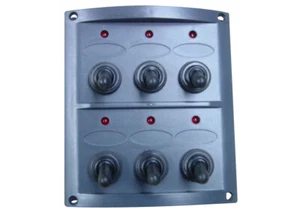 Interruptor a prueba de salpicaduras Pactrade Marine Boat 6 velocidades con panel de luz - Imagen 1 de 2