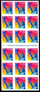 US, #2599a Statue of Liberty Complete Pane of 18 MNH Pl. D1111 - Picture 1 of 1