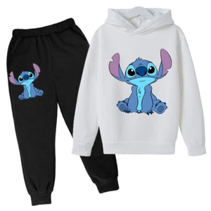stitch sport suit Hoodie fleeces hoodys kids hoodies Sweatshirt Hooded Top Pant - Picture 1 of 26