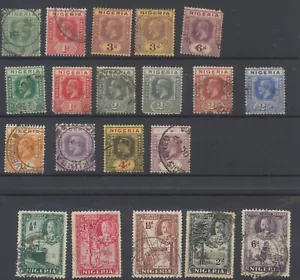 Nigeria Stamps 1914-1936 SG1/2;6a;6e;7;15/8;18a;19;21;22a;24;25a;34/5;37;40 - Picture 1 of 2