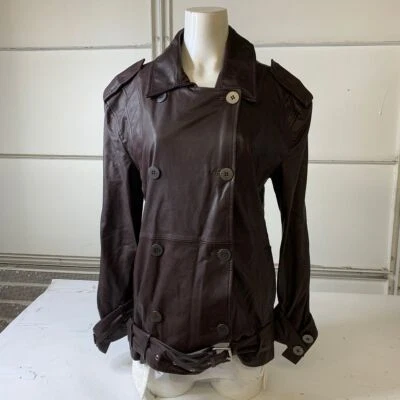 ELYSE WALKER Oversized Biker Jacket Women's Size US 4 Bordo Black  - Image 1 of 4
