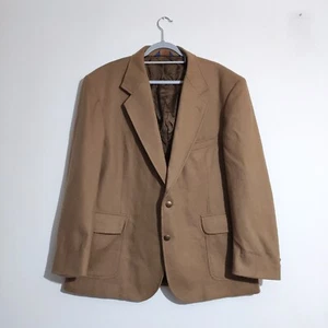 Vintage Pendleton Men's Camel 100% Virgin Wool Blazer Size 48 Two-Button Lapel - Picture 1 of 15