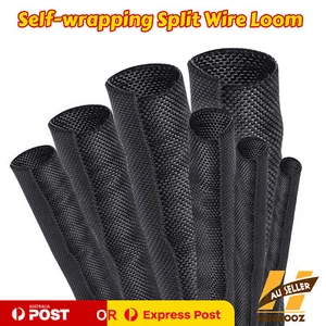 Split Self Wrap Around Mesh Braided Wire Loom For Cable Hose Cord Wrap Protector - Picture 1 of 24