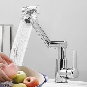 Prácticos Grifos Giratorios 360 Grados Lavabo Baño Acabado Cromo Moderno - Imagen 1 de 9