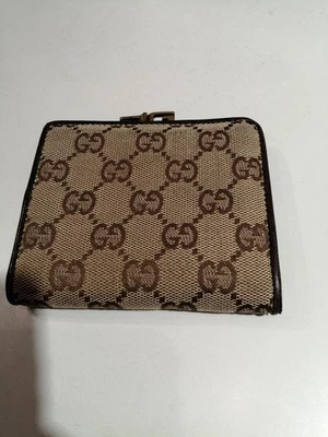 GUCCI Authentic GG canvas Clasp bifold wallet Luxury brand High Quality men's - Image 1 of 4
