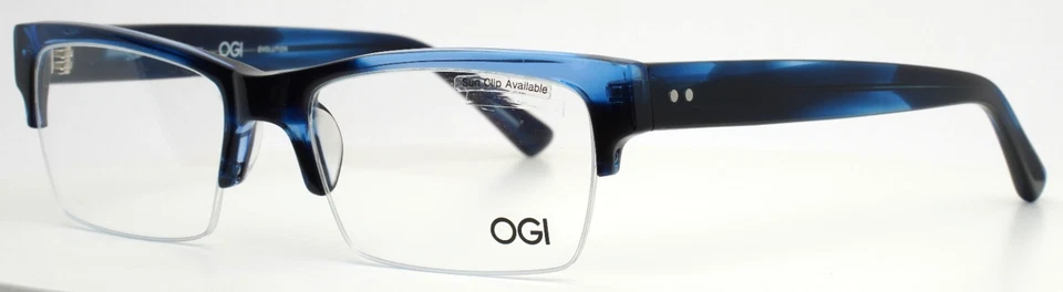 Gafas OGI Evolution 3117 1469 azul marino rectangulares de media montura para hombre 54-18-150 B:34 Foto 1 de 4