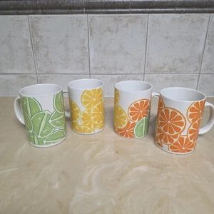 4 Vintage Starbucks 2004 Oversized Citrus Fruit Kaffeebecher Lemon Lime Orange *siehe* - Bild 1 von 7