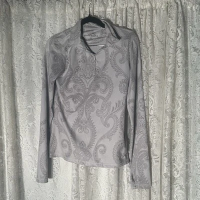 Suéter Eddie Bauer Marfil Paisley Media Cremallera Talla XS Foto 1 de 4