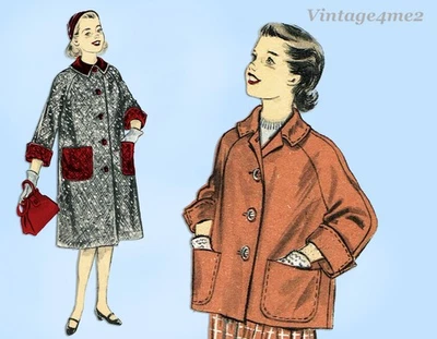 1950s Vintage Advance Sewing Pattern 7809 Cute Uncut Little Girls Coat Size 10 - Image 1 of 4