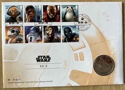 2017 GB Stamps, Commemorative Medal First Day Cover FDC - Star Wars, BB-8 Droid - Image 1 of 2