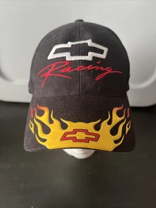 Gorra de béisbol negra Chevrolet Flames NASCAR Racing Trucker con correa - Imagen 1 de 8