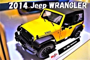 Maisto 2014 Jeep Wrangler 1/18 Diecast Special Edition Yellow Rare - Picture 1 of 7