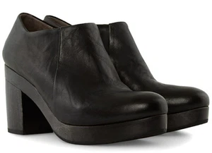 NEW COCLICO SHOES SABLE CLOG BOOTIES BLACK LEATHER PLATFORM HEELS NIB $445 39 - Picture 1 of 5