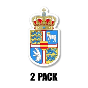 Royal arms of Denmark Crowned Decal Sticker Vinyl Die-Cut Decal 4 INCH 2PK - Picture 1 of 4