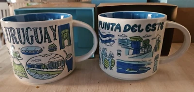 lot 2 Mug Starbucks  Been there Uruguay and Punta Del Este City Mug - Image 1 of 4