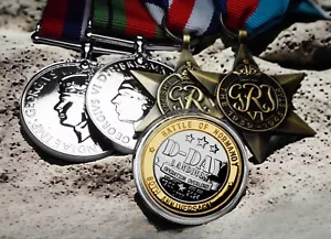 D-DAY LANDINGS 80th Anniversary Commemorative Coin & WW2 Campaign Medal Set. - Picture 1 of 22