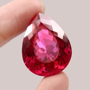 68.7Ct Natural Flawless Mozambique Red Ruby Loose Pear Cut Gemstone 30x22 MM - Picture 1 of 4