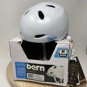 BERN Berkeley Womens Summer Satin White Medium Zip Mold Bike Skate Helmet 