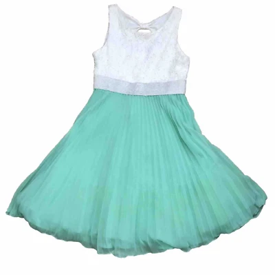 Vestido de festa sem mangas Emily West meninas verde perfeito e branco tamanho 12 - Imagem 1 de 4