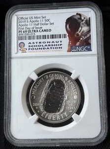 2019-S Apollo 11 Commemorative Proof Half Dollar NGC PF 69 UCAM Coin First Day - Picture 1 of 2