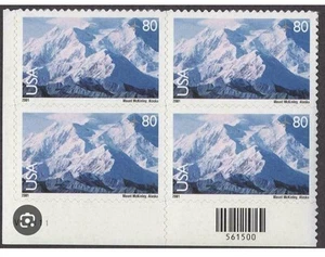 US Airmail Mt McKinley 80ccStamp Plate TWO Blocks of 4 - Picture 1 of 1