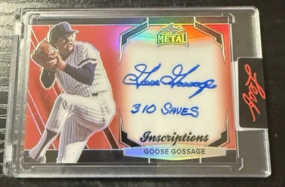 2025 Leaf Metal Sports Heroes Inscription Red Auto 86/100 Goose Gossage #MI-GG1 - Image 1 of 3