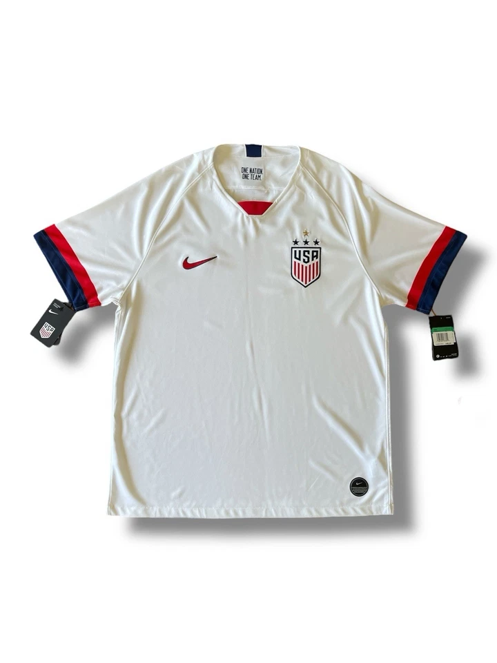 Nike Mens USA 2019 4-star Stadium Home Soccer Jersey M White