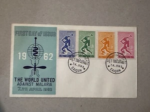 South Vietnam 1962 FDC stamp MALARIA ERADICATION SAIGON POSTMARK 9 - Picture 1 of 2