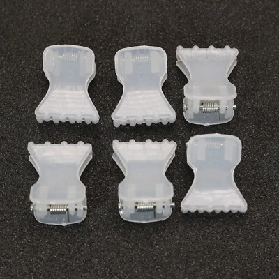 50 White Plastic Illusion Mini Hair Claw Clip Clamp For DIY Craft 14mm - Image 1 of 4