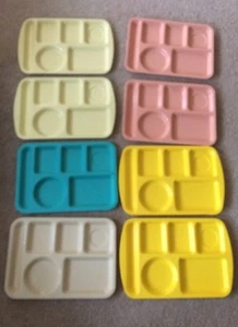 VTG 8 Assorted Prolon Ware Monitor Silite Vistron Cafeteria Lunch Trays Melamine - Picture 1 of 11