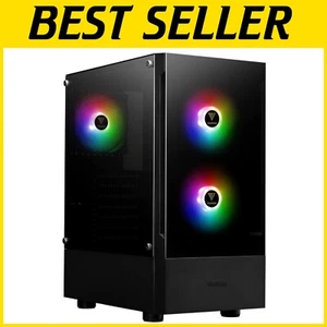 Gaming PC Case with Elegant ARGB Fans and Tempered Glass for Stunning Visuals - Picture 1 of 10