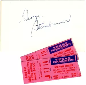 1976 George Steinbrenner Signed Autograph 3x5 Card NO COA New York Yankee Owner - Picture 1 of 1