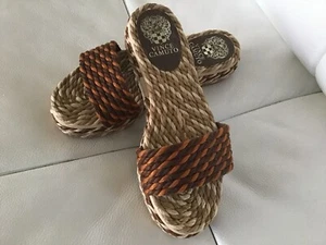 Vince Camuto Raffia gewebte Jute Pantoletten/Sandale Größe 6,5 neu ohne Karton - Bild 1 von 10