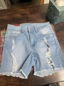 Girls link collections sky blue denim shorts size S - Picture 1 of 9