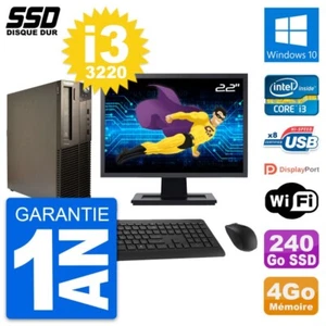PC LENOVO M82 SFF Bildschirm 22 " Intel Core i3-3220 RAM 4Go SSD 240Go Windows - Bild 1 von 3