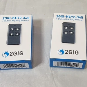 New Qty(2) 2GIG 2GIG-KEY2-345 4 Button Wireless Remote Key Ring Keyfob - Picture 1 of 5