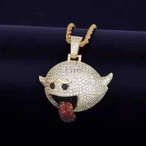 3Ct Round Cut Lab-Created Cartoon Charm Men's Pendant 14K Yellow Gold Plated - Picture 1 of 4