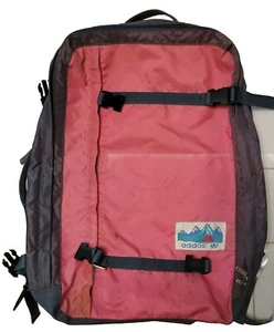 Vintage Adidas Hiking Backpack Large West Germany Rose Charcoal Rare Preowned - Picture 1 of 14