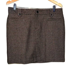 Falda vintage Eddie Bauer para mujer 10 Petite 10P mezcla de lana pata de gallo colegiala - Imagen 1 de 8