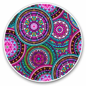 2 x Vinyl Stickers 20cm - Purple Mandala Mosaic Pretty Cool Gift #2357 - Afbeelding 1 van 7