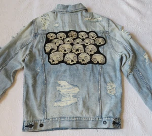 CHAQUETA VAQUERA HOMBRE PRPS PARCHE SCULL DESGASTADO, TALLA XL - Imagen 1 de 10