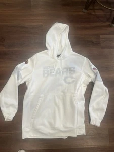 Nike Dri Fit Chicago Bears White On Field Pullover Hoodie Sweatshirt White XL - Picture 1 of 6