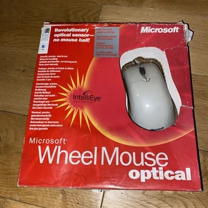 Vintage Microsoft Wheel Optical USB & PS2 Mouse windows 98 or 2000 Mac unused  - Picture 1 of 8