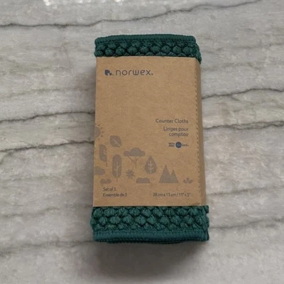 NUEVO Juego de 3 paños de mostrador Norwex (verde oscuro malaquita) Baclock  Foto 1 de 4