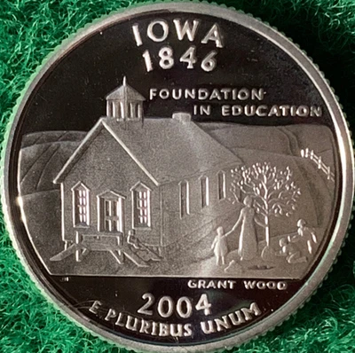 2004~S   * IOWA *  90% SILVER * DEEP CAMEO * STATE QUARTER FROM PROOF SET - Image 1 of 2